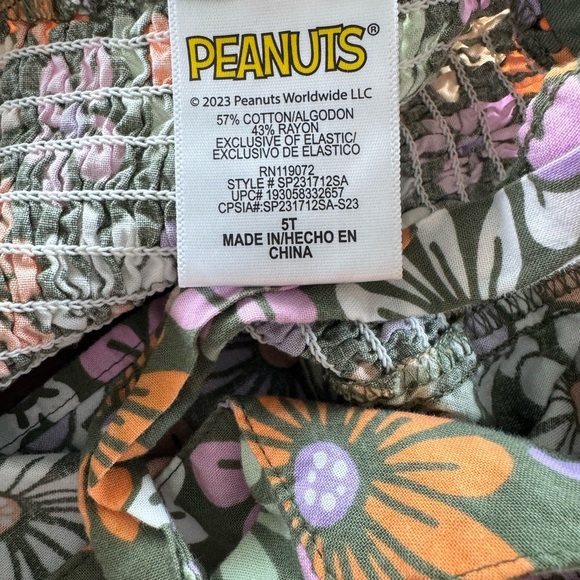 Peanuts Brand floral skirt and tank top set. Girl’s size 5T. Very cute set! - Picture 5 of 5